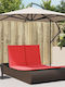 Șezlong Dublu Rattan Cu Pernă Maro 110x178cm