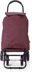 Metallic Shopping Trolley Foldable Burgundy 35x...