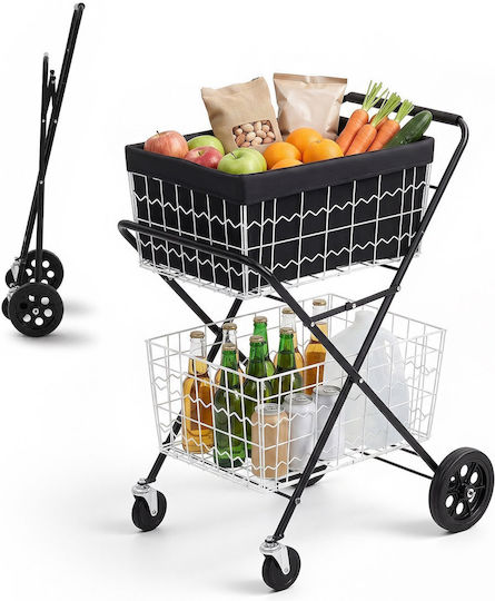 Vevor Stoff Einkaufswagen Klappbar Schwarz 16.9cm