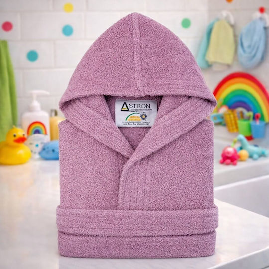 Astron Italy Kinderbademantel Dusty Rosa Mit Kapuze