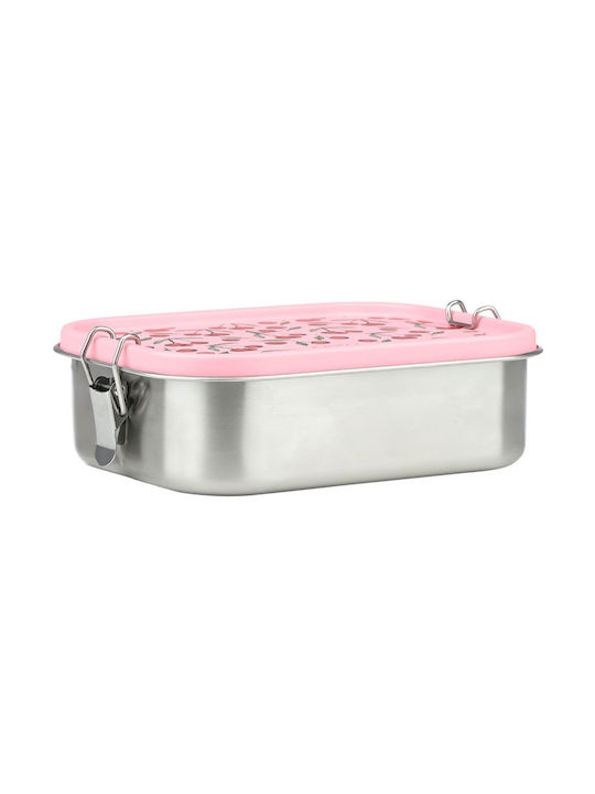 Estia Lunch Box Inox Pink With Compartments 1.2lt