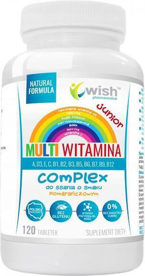 Wish Pharmaceutical Multiwitamina Junior Complex Πολυβιταμίνη 120 μασώμενες ταμπλέτες