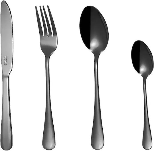 Myria Set de Tacâmuri Inoxidabile Negre 24 Bucăți