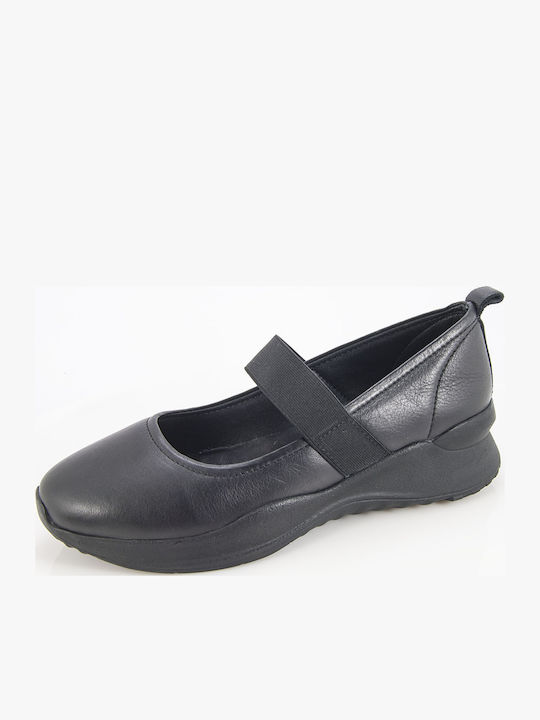 Damen Ballerinas aus Leder in Schwarz Farbe