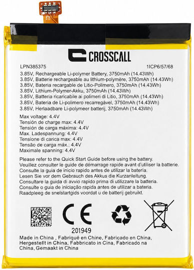 Clappio Baterie Internă Crosscall Action X5 3750mAh Li-Polymer Albă