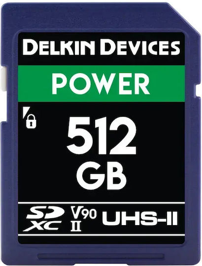 Delkin Card de memorie Delkin SDXC Power 2000x UHS-II U3 R300/W250 V90 512GB