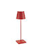 Zafferano LED Table Lamp with Red Shade and Base