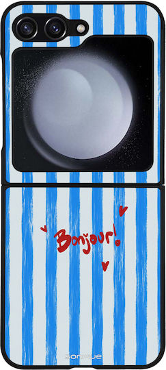 Sonique Stripe Stories Series Handyhülle Samsung Galaxy Z Flip5 Bonjour Blau