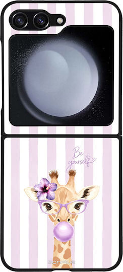 Sonique Stripe Stories Series Samsung Galaxy Z Flip 5 Lilac Giraffe Bubble Mobile Phone Case