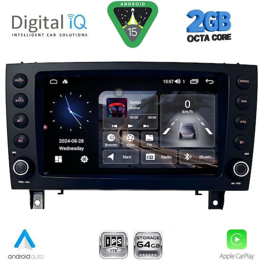 Digital IQ Car Audio System for Mercedes-Benz SLK 2004-2010 Bluetooth USB WiFi GPS Apple CarPlay Android Auto with 8" Touch Screen