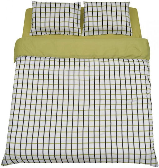 Heinner Heinner Bettbezug Set 200x220cm Doppel mit 2 Kissenbezügen & 1 Bettlaken Checker