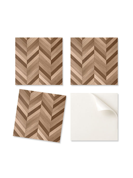 Set Vinyl Fliesen Holzdesign Fischgrät Küche Oder Bad 4x50x50 cm