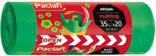 Paclan Aromatische Müllsäcke Kapazität 35lt 56x50cm 20Stück Grüne