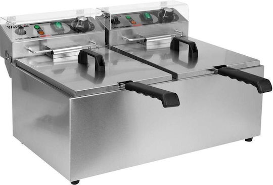 Professional Double Electric Fryer Yato Gastro Capacity 2 X 8 L Power 2 X 3.3 Kw 425x580x335 Mm Single-phase Stainless Steel