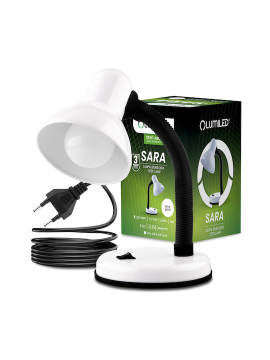 Sara Ρυθμιζόμενο Φωτιστικό Γραφείου School Night E27 Λευκό Lumiled Sara Ρυθμιζόμενο Φωτιστικό Γραφείου School Night E27 Λευκό Lumiled