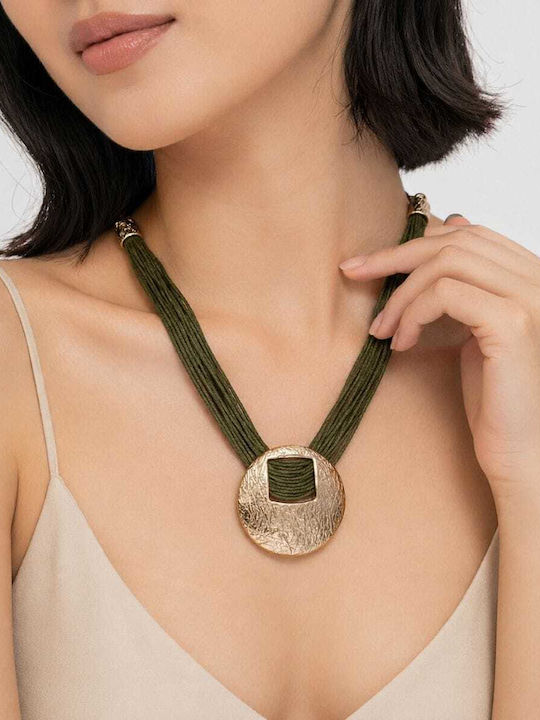 Liva Fashion Geometrische Vergoldete Grüne Halskette Liva Fashion Geometrische Vergoldete Grüne Halskette