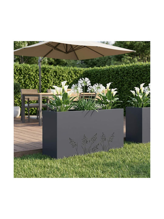 vidaXL Garden Metallic Flower Pot Anthracite 10...