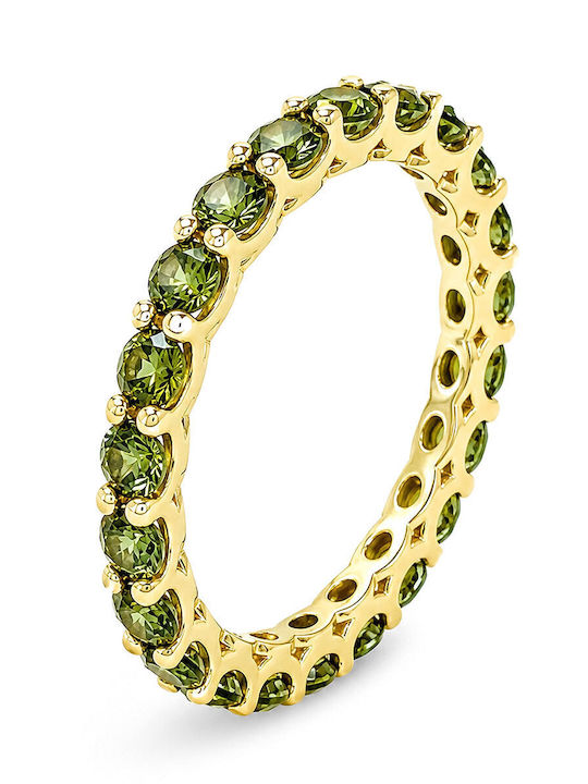 Verita Women's Eternity Band Ring with Zircon Made of Gold Plated Silver