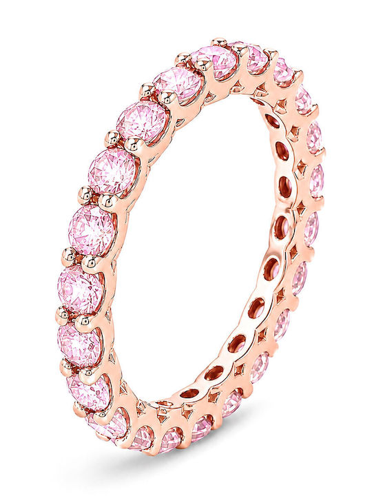 Verita Women's Eternity Band Ring with Zircon Made of Gold Plated Silver