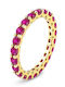 Verita Women's Eternity Band Ring with Zircon in Gold Plated Silver