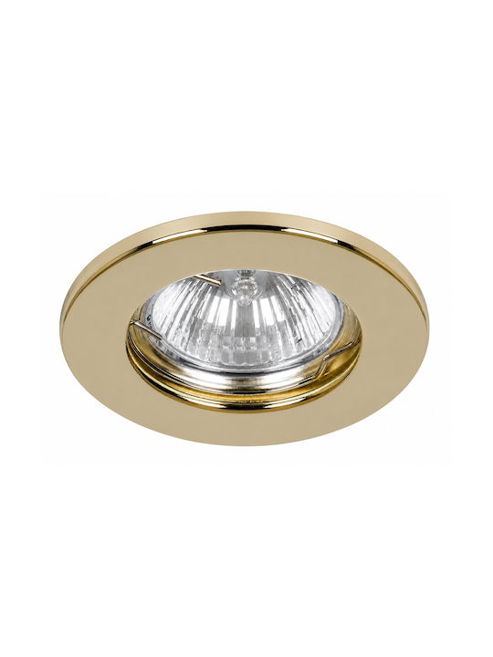 Cadru Metalic Rotund Pentru Spot GU10 Auriu 3x3cm
