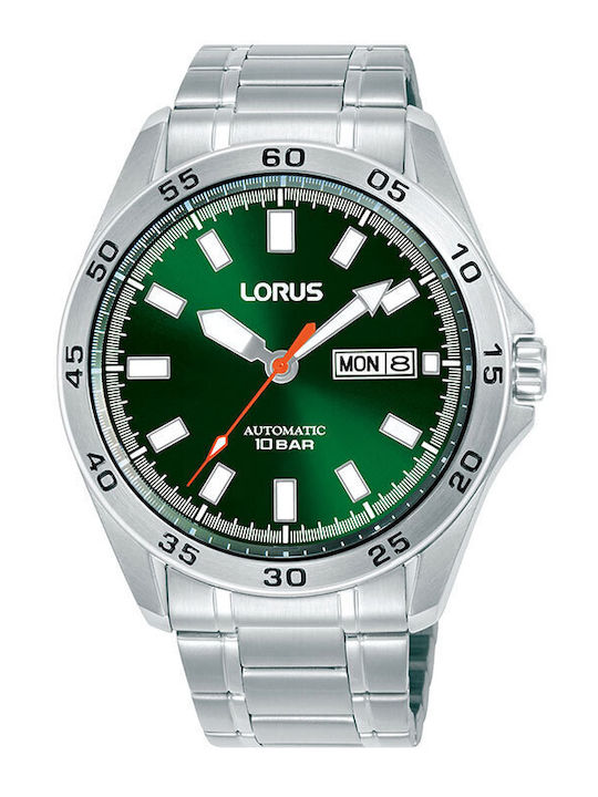 Lorus Sports Men's Watch 13mm Automatic with Green Stainless Steel Bracelet