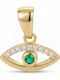 Kiriakos Gofas Hängendes Charm Auge aus 9K Gold