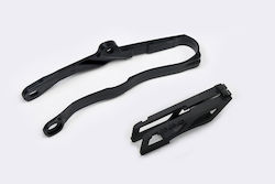 Ufo Комплект За Водач И Плъзгач За Верига Kawasaki Kxf 250 '21-'25 Kxf 450 '19-'25 В Черен Цвят