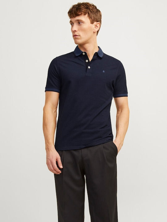 Jack & Jones Polo Bluză Cu Mânecă Scurtă Albastră