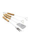 Grillwerkzeug-Set Edelstahl mit Holzgriffen 3 Stück C83500210