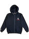 Kinder-Sweatshirt Strickjacke mit Kapuze Marineblau