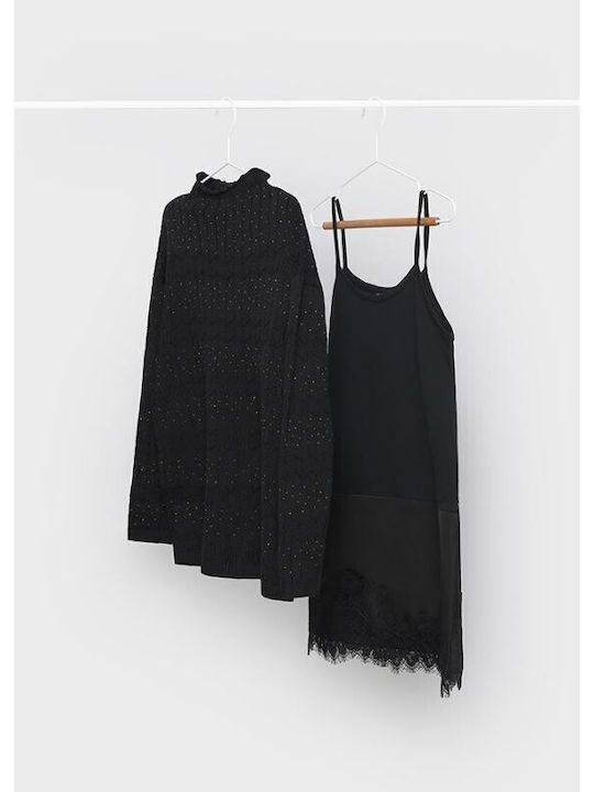 Mayoral Mädchenkleid Gestrickt Schwarz