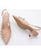 Spitze Pumps mit Mittelhohem Beigen Absatz