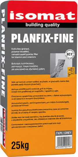 Planfix Fine White Grey Resin Cement Putty 25kg Isomat Grey