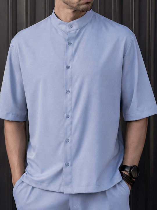 Henry Clothing Къс Ръкав Риза в Широка Кройка С...