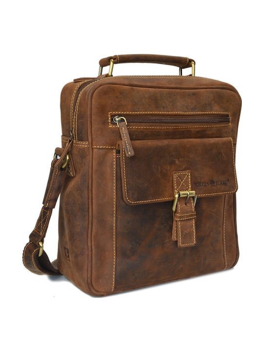 Geantă Bărbătească de Umăr / Tip Crossbody din Piele Maro