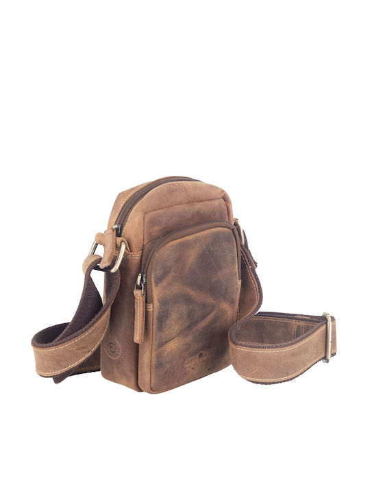 Geantă bărbătească din piele de umăr / crossbody Bej