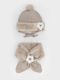 Kinder Beanies Set mit Pelzigem Beige Schal