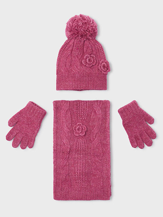 Mayoral Kinder Beanies Set mit Gestricktem Rosa...