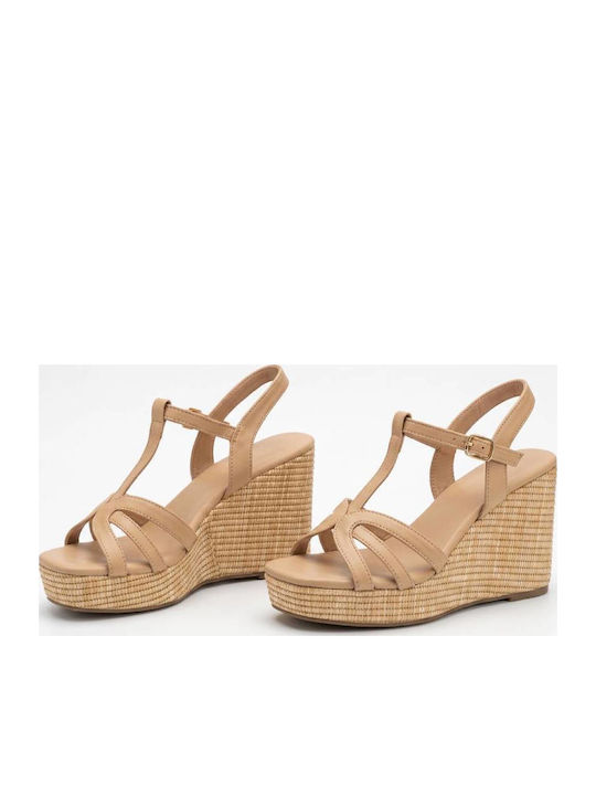 Damenplattformen Beige