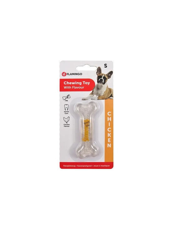 Flamingo Tpr Dog Bone Chewing Toy with Chicken Flavour Small 3.5cm 1pcs