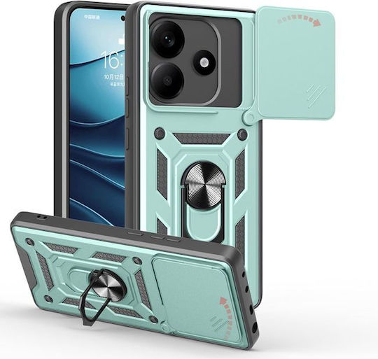 Orso Combo Kickstand Slide Back Cover Πράσινο (Poco M7 Pro)