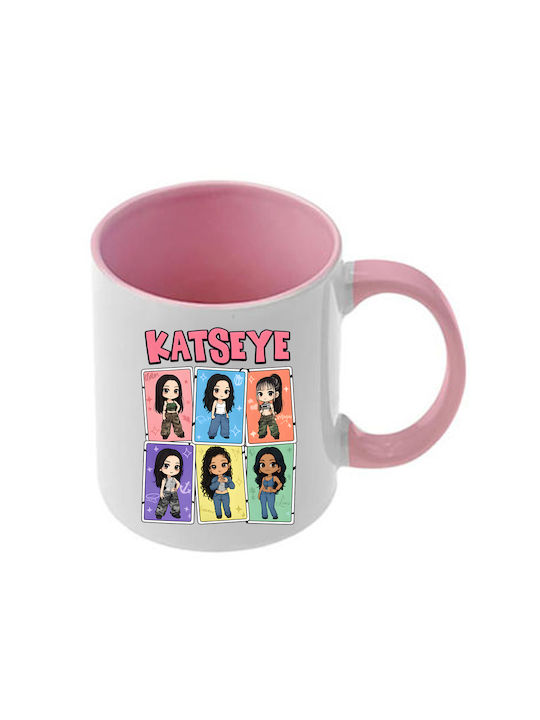 Mug Katseye Pink Handle Interior