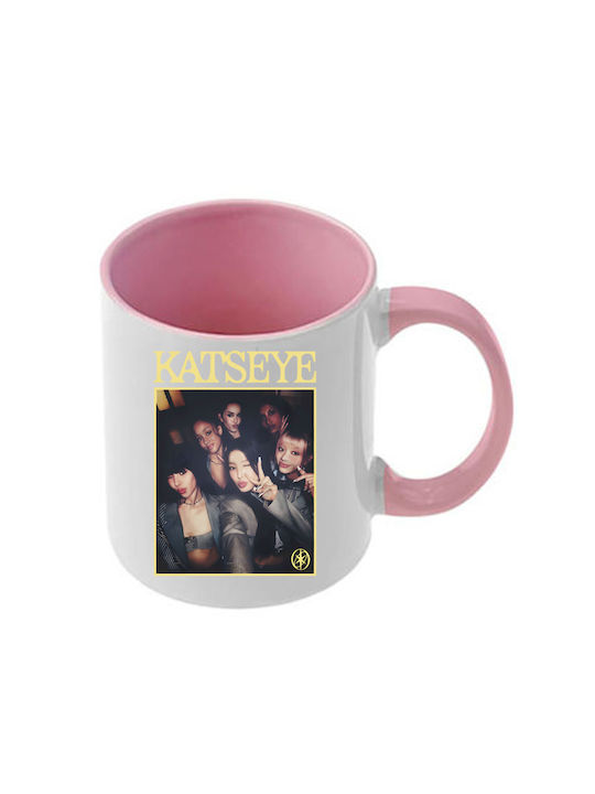 Mug Katseye Pink Handle Interior