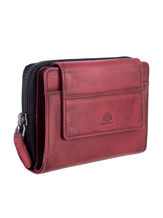 Greenburry Kleines Leder Damenbrieftasche Rot