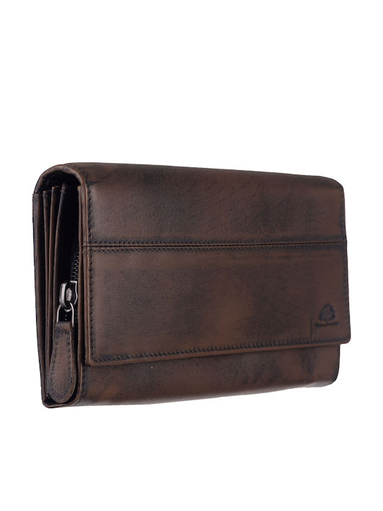 Large Leather Women's Wallet Brown