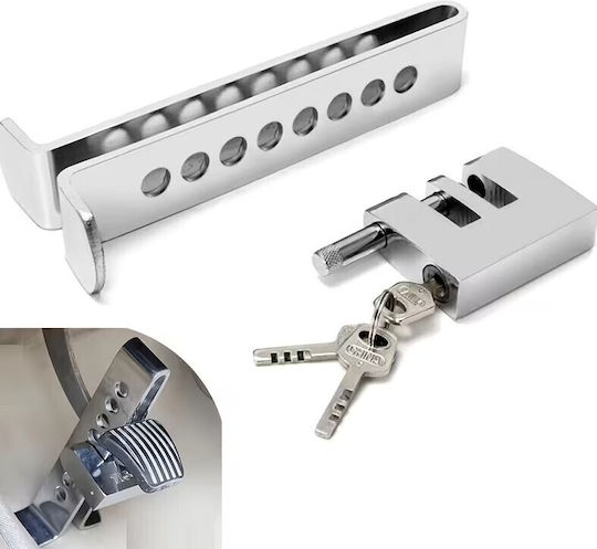 Blocare Pedală Auto Zola Antiefracție Frână Ambreiaj Oțel Reglare în 8 Trepte 3 Chei Incluse 19.5 X 7 Cm