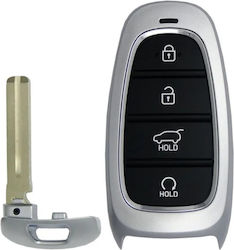 Husă Cheie Auto Smart Telecomandă Compatibil Hyundai Tucson Santa Fe 4 Butoane Gri Negru