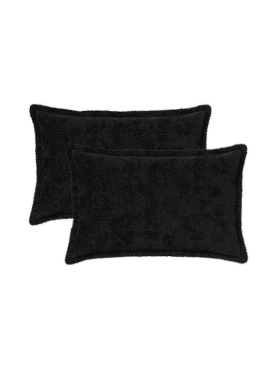 vidaXL Față De Pernă Houten Neagră 50x30cm