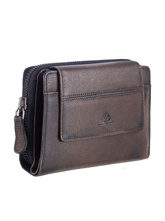 Greenburry Kleines Leder Damenbrieftasche Braun